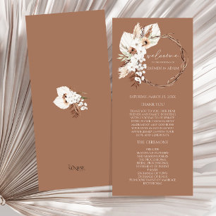 Programa Boho Brown Dried Floral Wreath Wedding