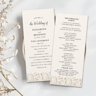 Programa Boho Chic Wedding with Beige Flowers