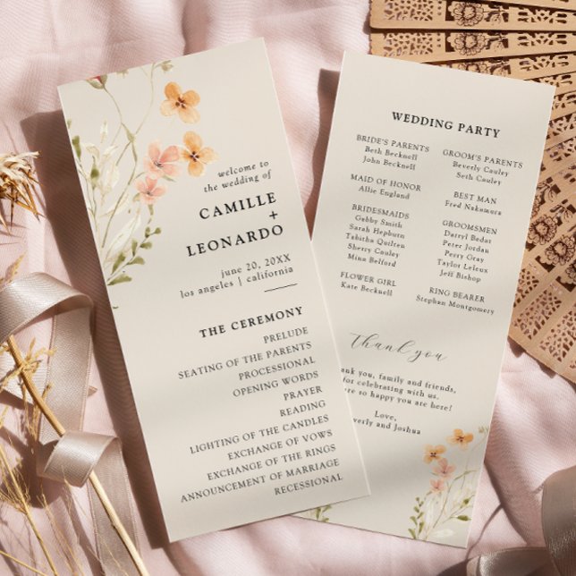 Programa Boho de Boda de Flores Silvestres (Subido por el creador)