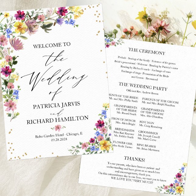 Programa Boho de Boda de Flores Silvestres (Subido por el creador)