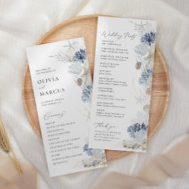 Programa Boho Elegant Ocean Beach Coral Blue Boda