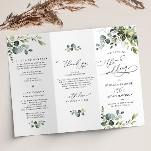 Programa Boho Eucalyptus Greenery Boda Ceremony