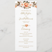 Programa Boho Fall Floral Burnt Naranja Wedding