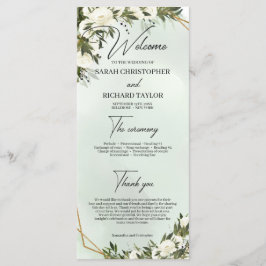 Programa Boho follaje verde profundo marco de oro rosas bla