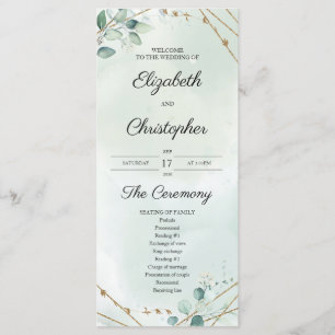 Programa Boho Greenery Folaige Gold Frame Boda