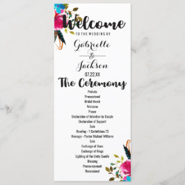 Programa Boho Moda Floral Watercolor Wedding