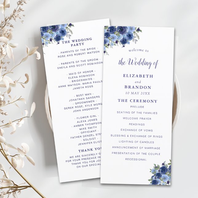 Programa Boho Navy Flowers – Countryside Wedding (Subido por el creador)