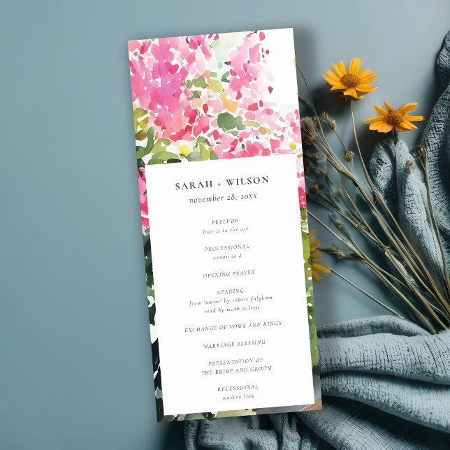 Programa Boho Pink Tropical Bougainvillea Wedding (Subido por el creador)