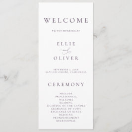 Programa Boho Plum Purple Elegant Boda Minimalista