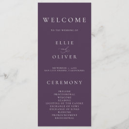 Programa Boho Plum Purple Elegant Minimalista Boda I