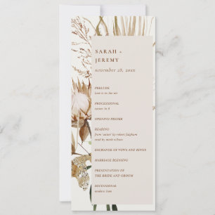 Programa Boho Protea Dried Palm Floral Wedding