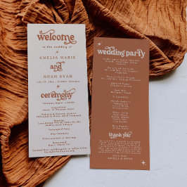 Programa Boho Terracotta Retro Wedding