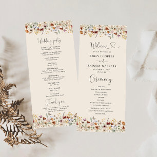 Programa Boho Tiny Wildflower Wedding