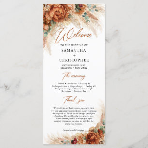 Programa Boho tropical terracotta pampas eucalipto boda