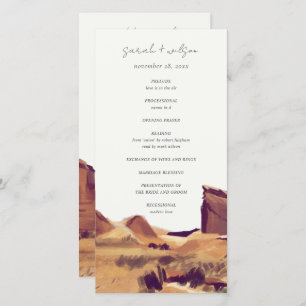 Programa Boho Watercolor Desert Landscape Wedding