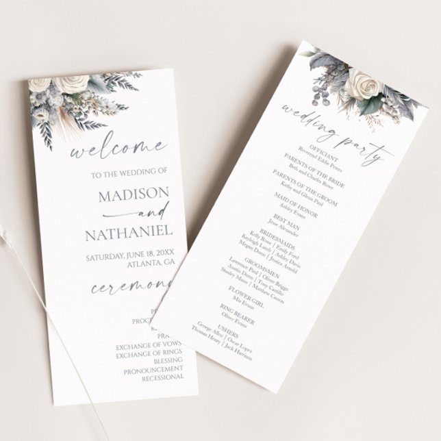 Programa Boho White Rose Flor Floral Boda Jardín (Subido por el creador)