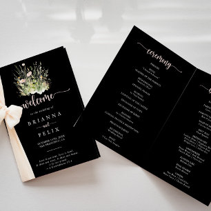 Programa Boho Wildflower Black Doble Wedding