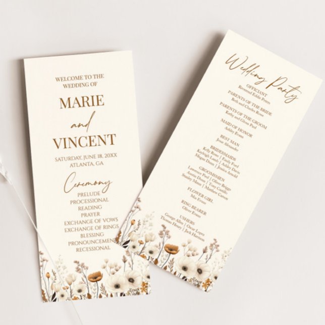 Programa Boho Wildflower Garden Boda de Flores Silvestres F (Subido por el creador)