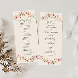 Programa Boho Wildflowers Wedding