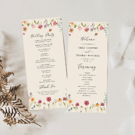 Programa Boho Wildflowers Wedding