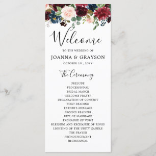 Programa Borgoña Rubor Navy Blue Botanical Floral Boho