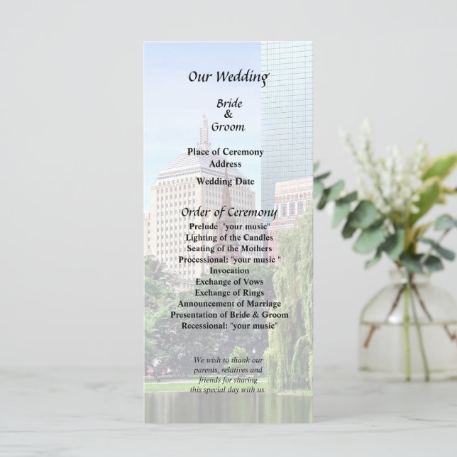 Programa Boston MA - Vista desde Boston Public Garden (Anverso de pie)