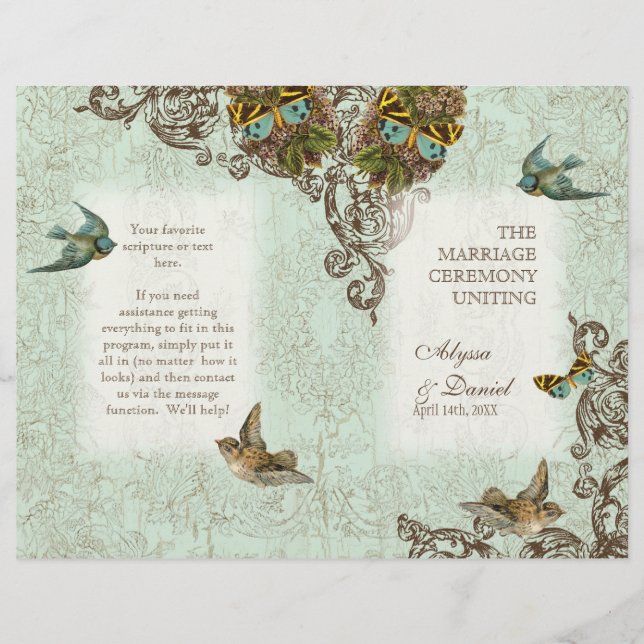 Programa Botanica Birds Butterfly Swirl Wedding (Anverso)
