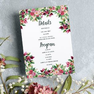 Programa Botánico de detalles florales en color ro