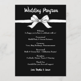 Programa Bow negro y blanco | Boda elegante | Monocromo