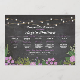Programa Bridal Shower Chalk Purple Itinerary Bachelorette