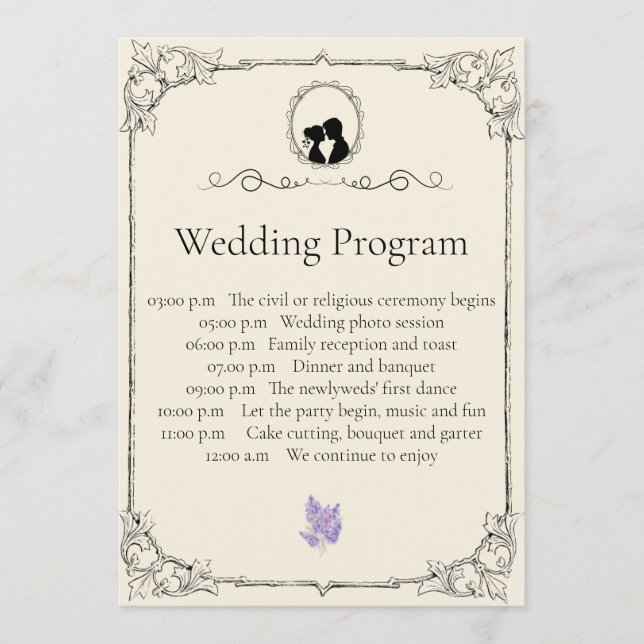 Programa Bridgerton Inspired Regency Society Wedding (Anverso)