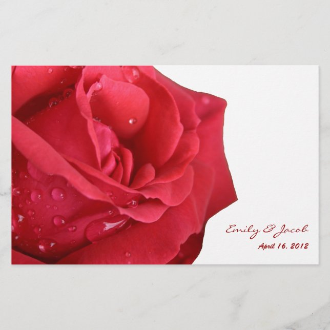 Programa Brillante de Boda Rosa Roja (Anverso)