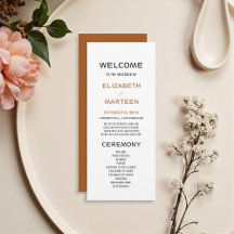Programa Brown Black Autumn Wedding