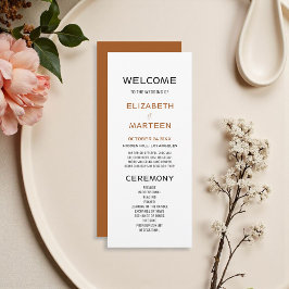 Programa Brown Black Autumn Wedding