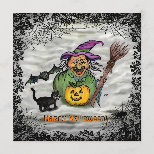 Programa Bruja, gato, murciélago y calabaza, ¡Feliz Hallowe (Anverso)