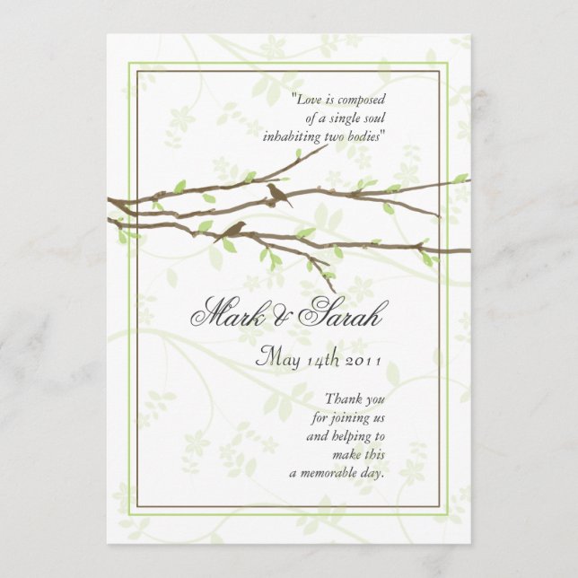 Programa 'Budches with Love Birds' (Anverso)