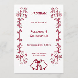Programa Burgundy Bells Scrollwork Boda de diseño