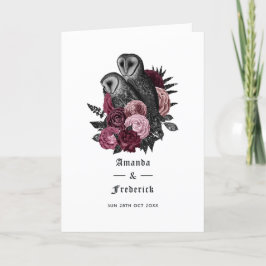 Programa Burgundy Floral Owls Gothic Boda