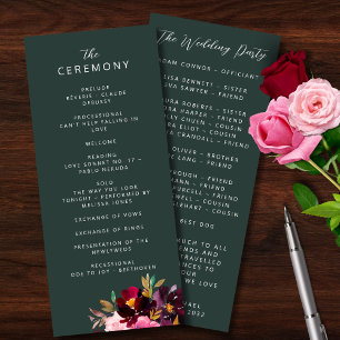 Programa Burgundy Forest Green Rubor Floral Watercolor