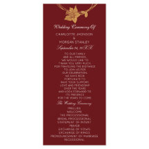 Burgundy Gold Floral Event Wedding Program Maroon1