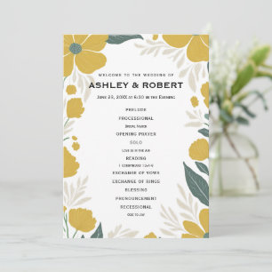 Programa Buttercup Ceremonia de Boda moderna con flor amari