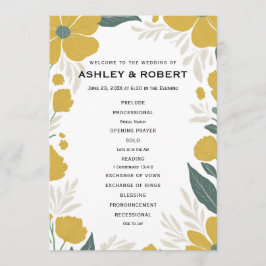 Programa Buttercup Ceremonia de Boda moderna con flor amari