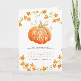 Programa Caer en el amor calabaza acuarela boda