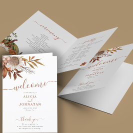 Programa Caída de Boho acuarela boda de terracota floral