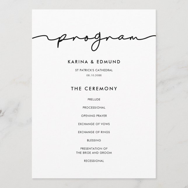 Programa caligrafía manuscrita moderna y minimalista (Anverso)