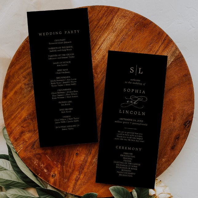 Programa Caligrafía romántica de oro | Boda de monograma ne (Subido por el creador)