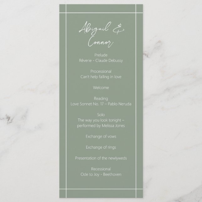 Programa Caligrafía verde simple y moderna (Anverso)