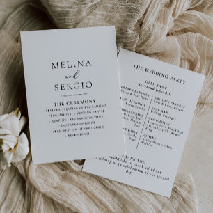Programa Calligraphy Black and White Wedding