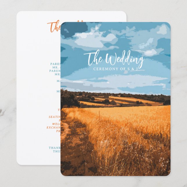 Programa Campo Dorado Rústico de Verano Iluminado por el So (Anverso / Reverso)