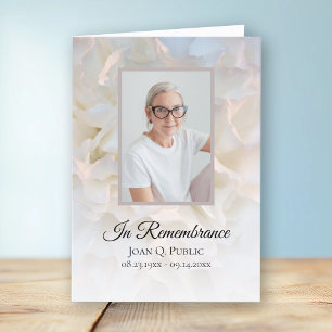 Programa Carnación blanca Servicio Funeral Floral plegado